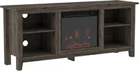 Wren Classic 4 Cubby Fireplace TV Stand for TVs up to 65 Inches, 58 Inch, Charcoal 1