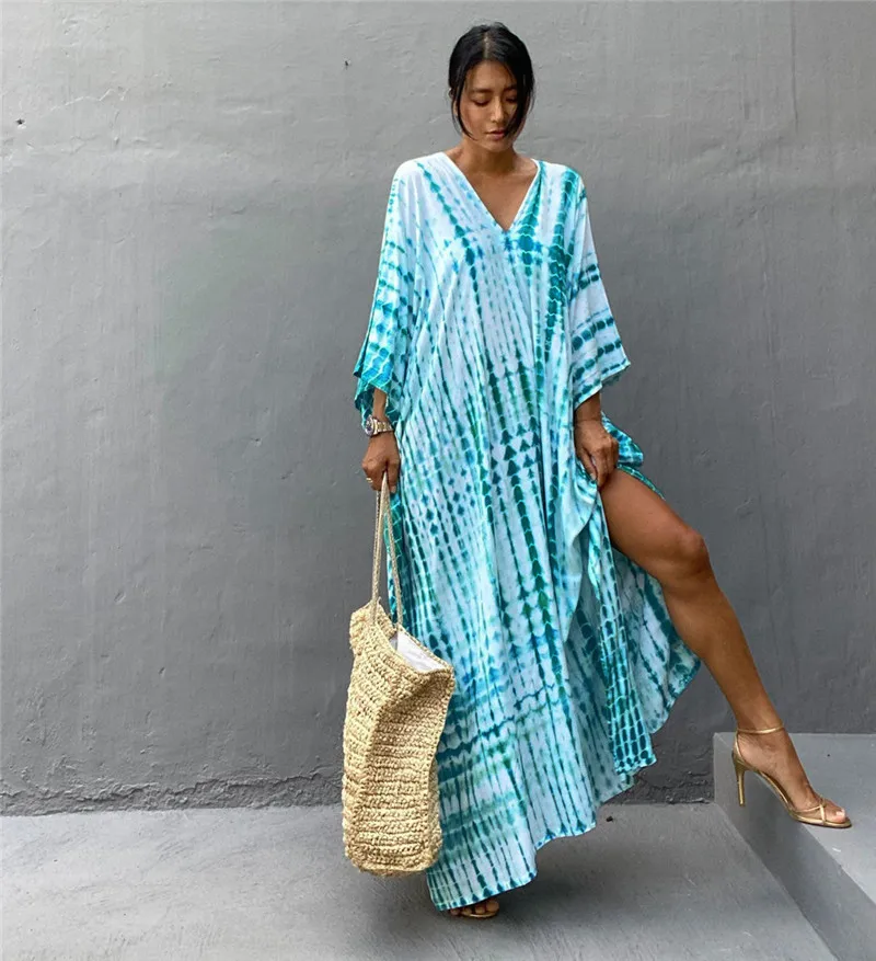Plus Size Women Beachwear Long Beach Coverups Kaftan Casual Caftan Dress Swimwear cover ups 1
