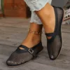 Summer Mesh Hollow Sandals Women Flats Shallow 2024 New Beach Shoes Comfort Retro Female Flat shoes 4