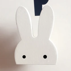 INS Nordic Style Black White Rabbit Wooden Hook Children's Room Clothing Shop Decorative Wall Stickers Photography Props