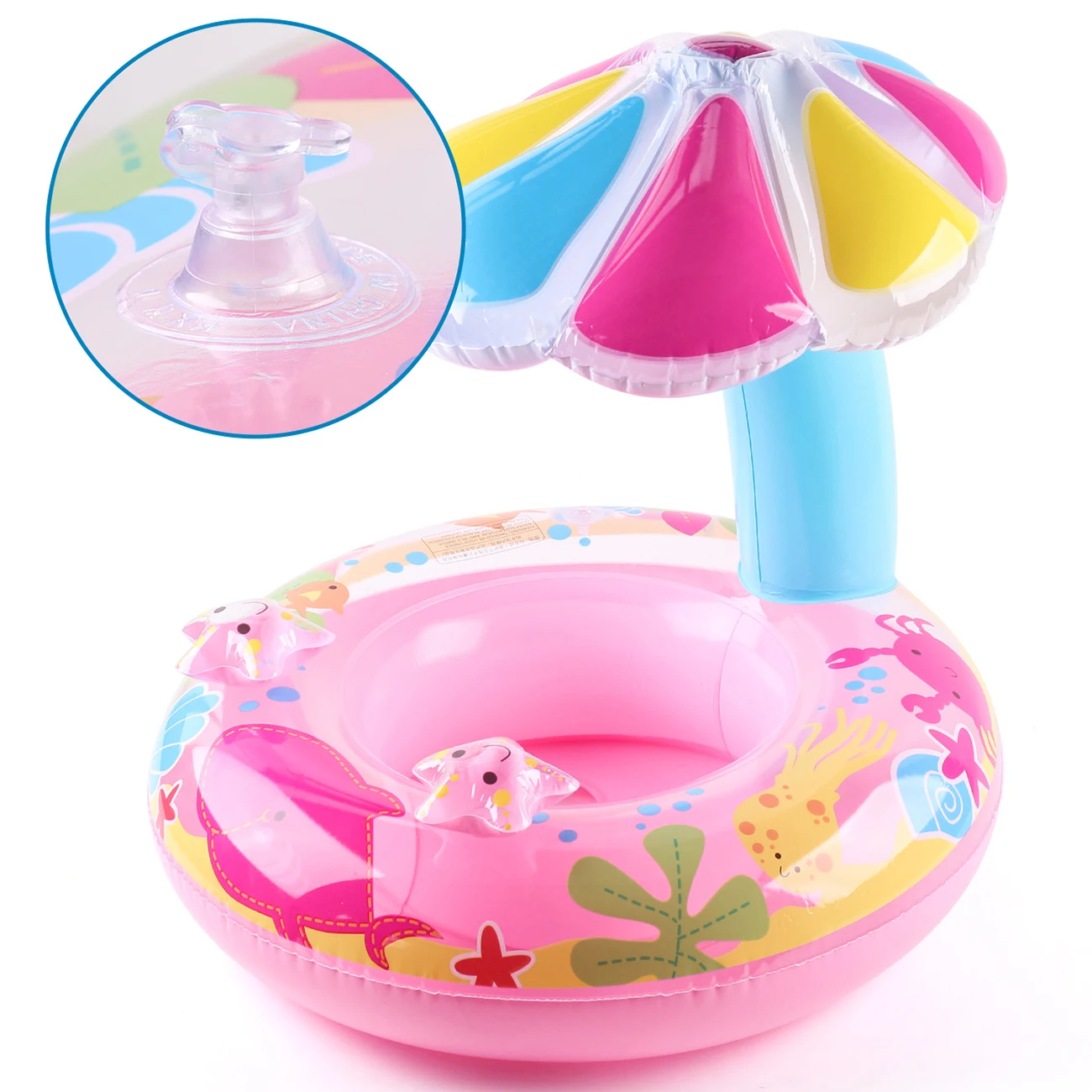 Mushroom shaped Swimming ring with shading Inflatable Pool Tubes Pool Floats  for kids 4