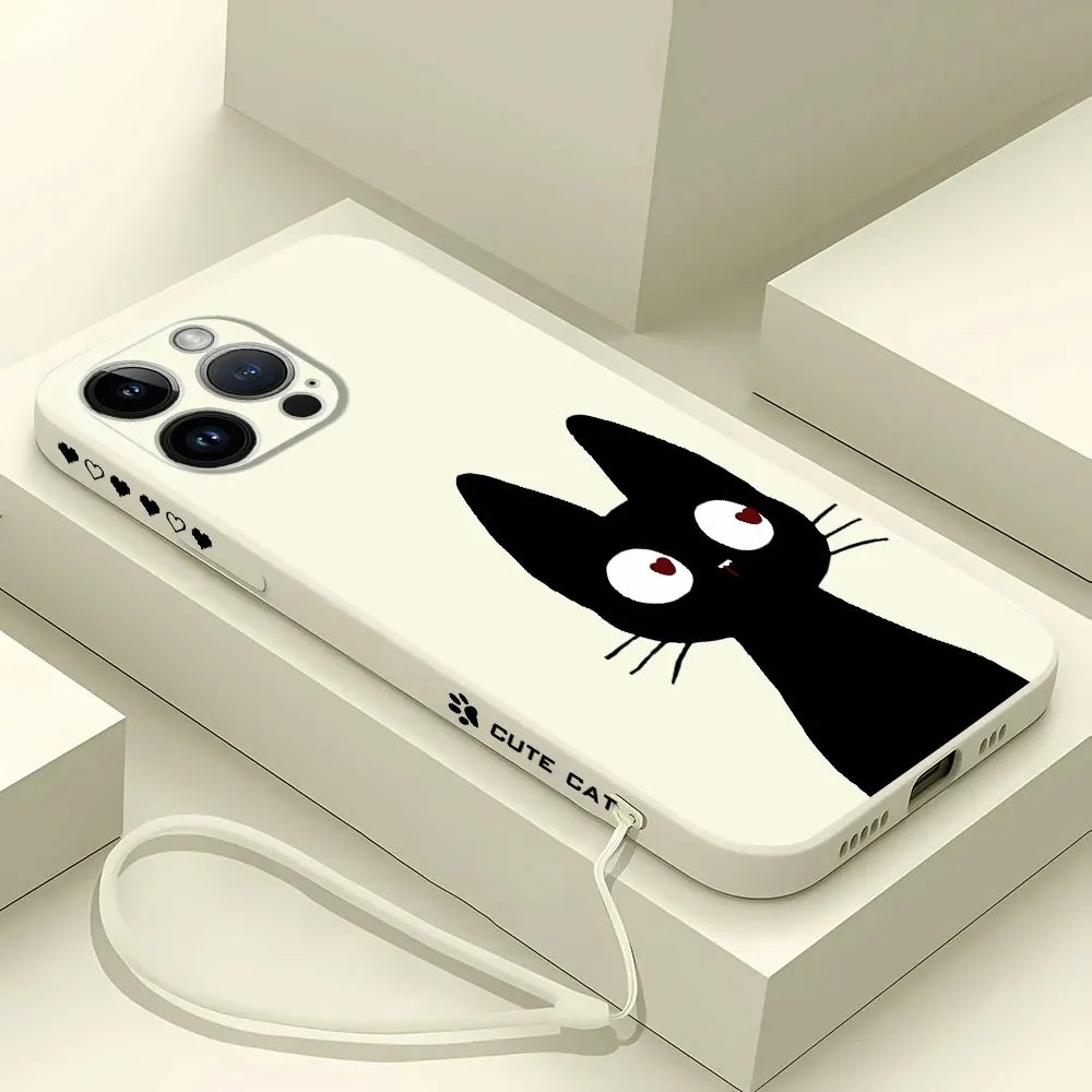 Lucky Cat Silicone Cover Bag with Lanyard - Cute and Durable Protective Case