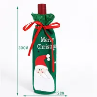 2025 Merry Christmas Table Decorations For Home Santa Claus Smowman Champagne  Wine Bottle Cover Holder Also For Kids Gift Bag 1