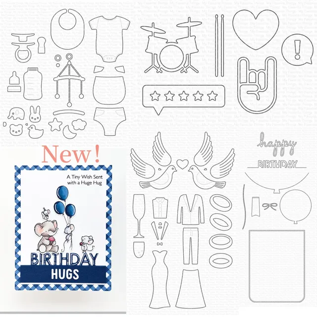 2023 New Celebrate Happy Beauty Wedding Metal Cutting Dies For Decorating Scrapbook Diy Paper Card Album Mould Embossing Craft