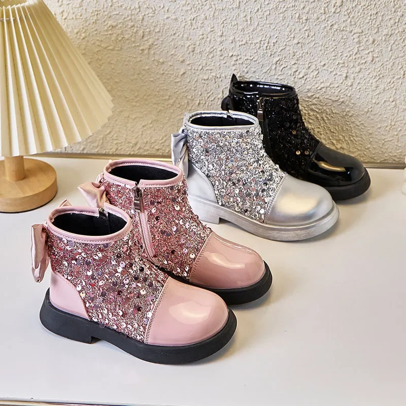 Girls Leather Short Boots Autumn Winter