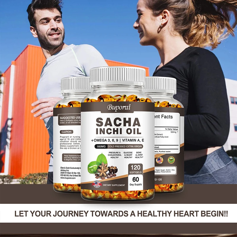 Sacha Inchi Oil Rich Source of Omega 3 6 and 9 Essential Fatty Acids for Brain & Heart Health