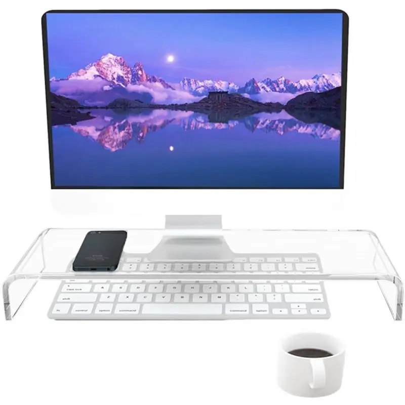Duronic Monitor Stand Riser DM054 | Laptop and Screen Stand for Desktop |  Black Acrylic | Support for a TV or PC Computer Monitor | Ergonomic Office