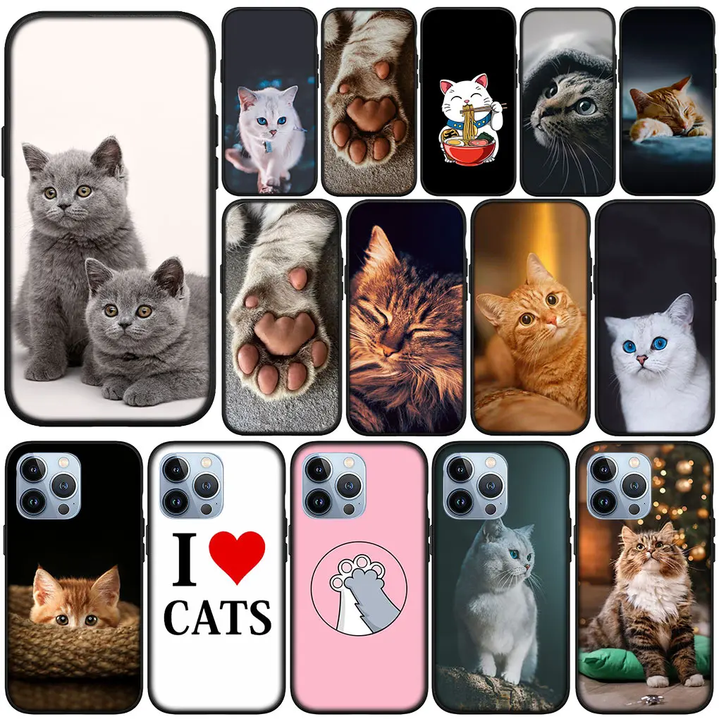 Kitten Cat Meow Blue Green Eyes Soft Cover Per Apple Iphone 15 14 Plus 13 12 Mini Pro Max Xr + 13Pro 14 + 15 + Custodia Per Telefono