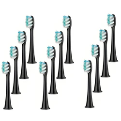 Premium Electric Toothbrush Replacement Heads with DuPont Bristles (4 - 20 Pack) (Black 12pc)