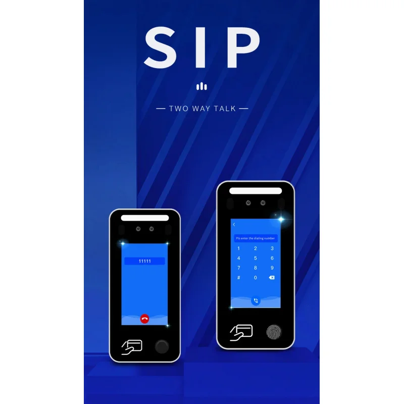 SIP WiFi 생체인식 근태관리 시스템, 무료 소프트웨어가 포함된 얼굴 인식 및 지문 인식 장치