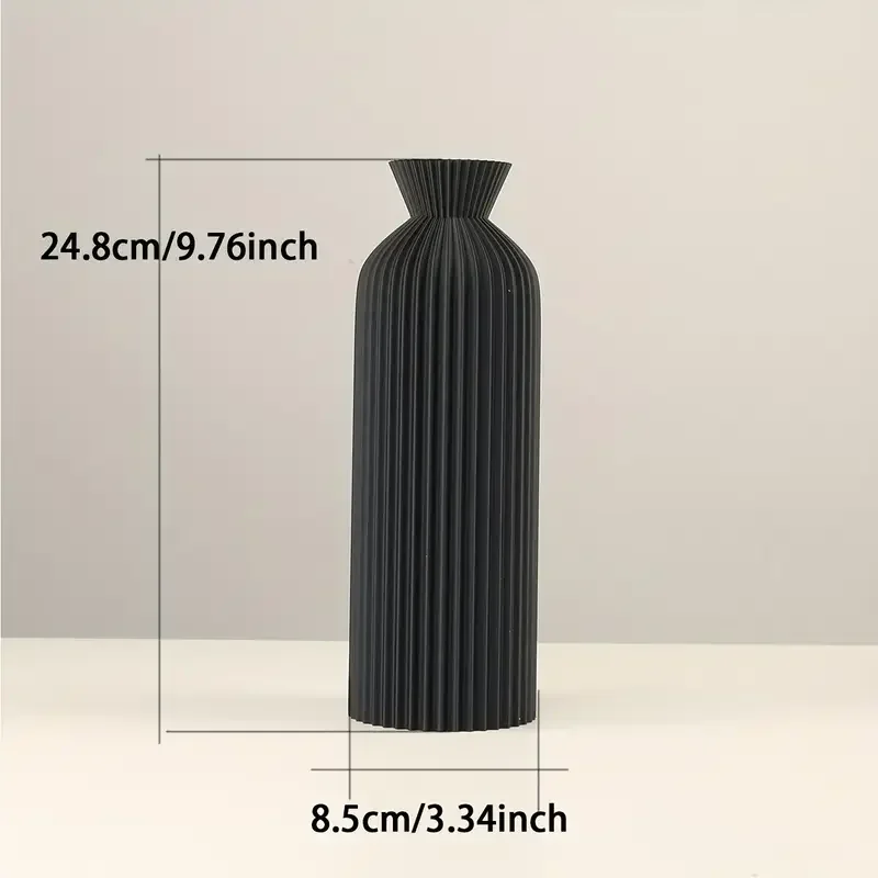 Elegant Black Plastic Vase - Boho Chic Decorative Centerpiece for Home, Office, and Living Room 5