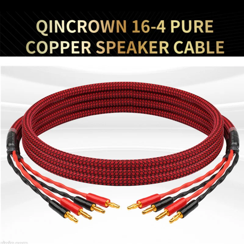 HiFi Speaker Cable Pure Copper Gold Plated Y Plug Banana Plug 6N OFC Power Amplifier Speaker