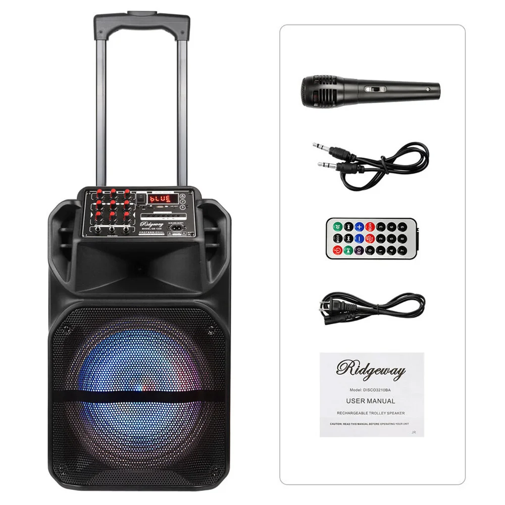 9000W Portable Bluetooth Speaker 15” Subwoofer Heavy Bass Party System AUX & Mic Led Light Loud High Quality karaoke Speaker 6