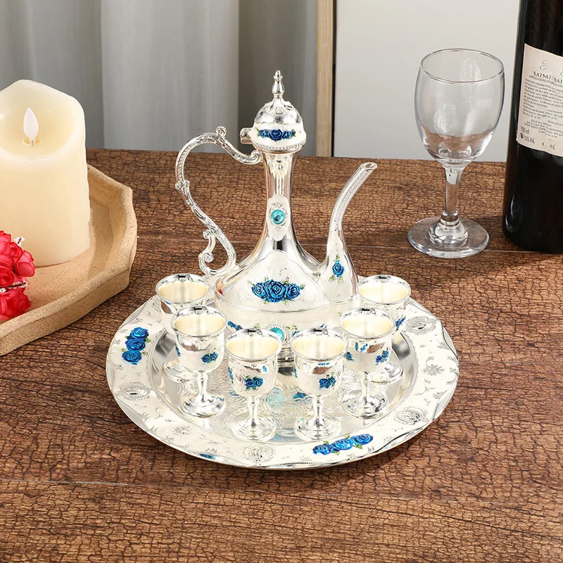 European-style Metal Barware Small Rose Pattern Creative Liquor Set