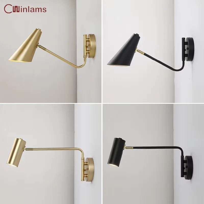 Swing Arm Wall Lamp Bedroom Bedside Modern Minimalist Nordic Room Lighting Retractable Folding Reading Light