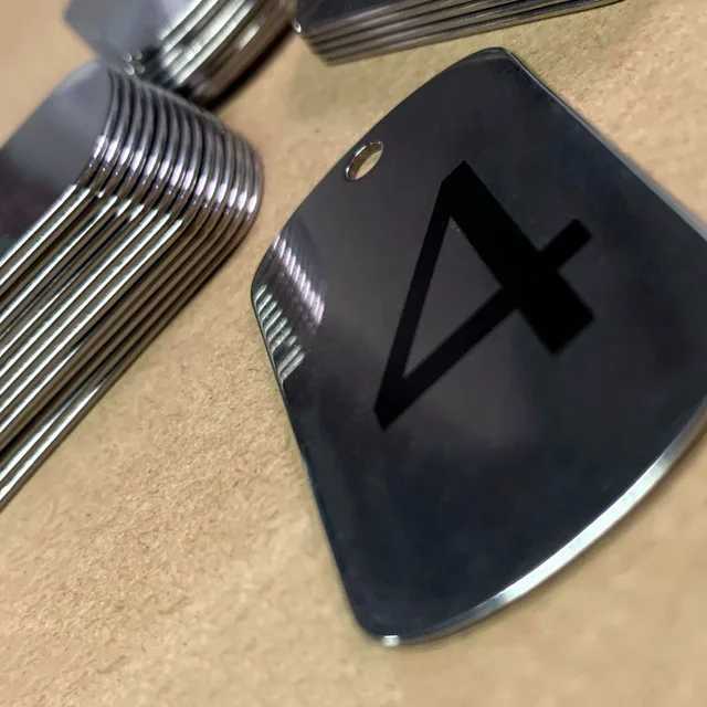 50 Etichette Numerate Acciaio Inox - 1-50, Con Portachiavi, 23x23 Mm - Foto 12