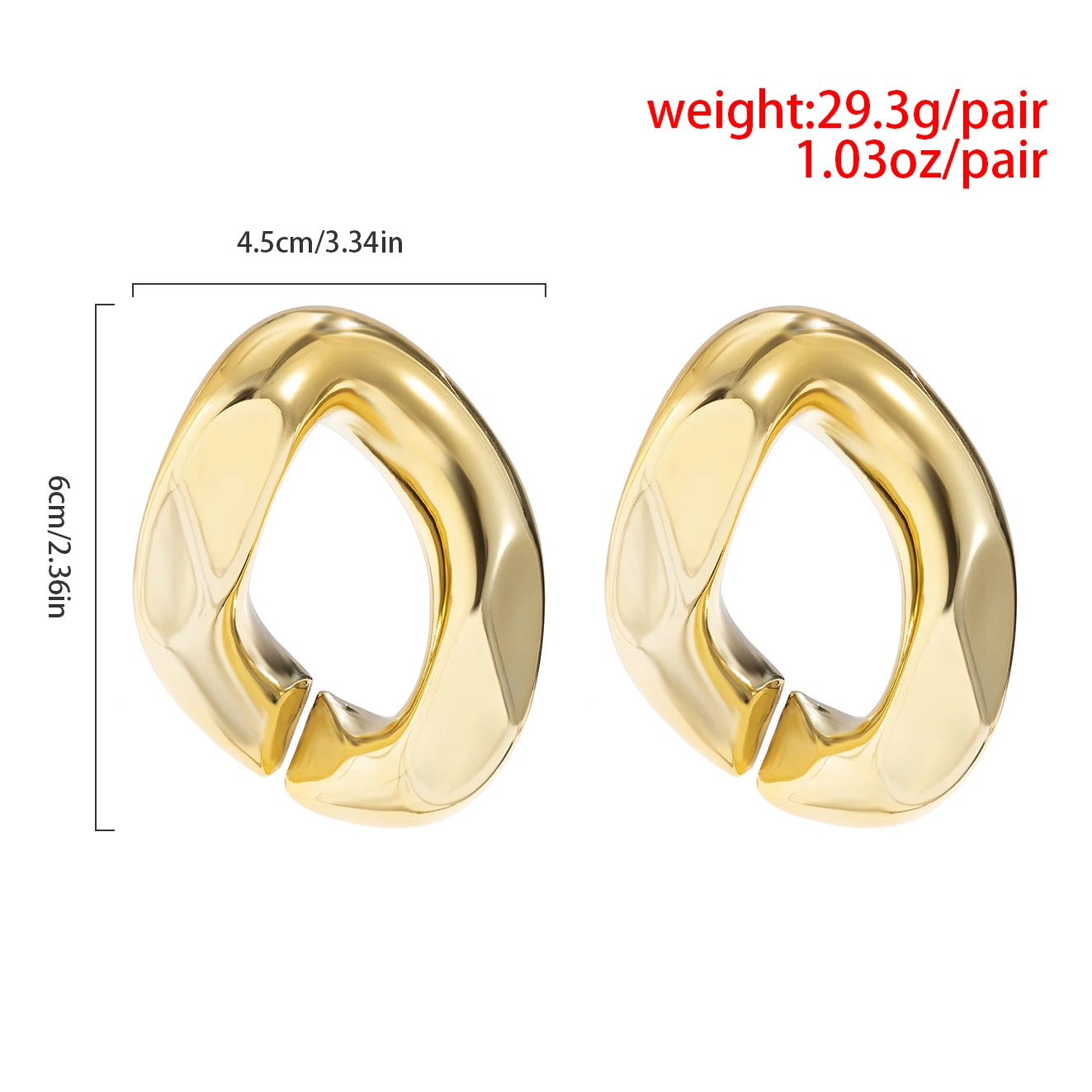 IngeSight.Z Exaggerated Gold Color Big Hoop Earrings for
