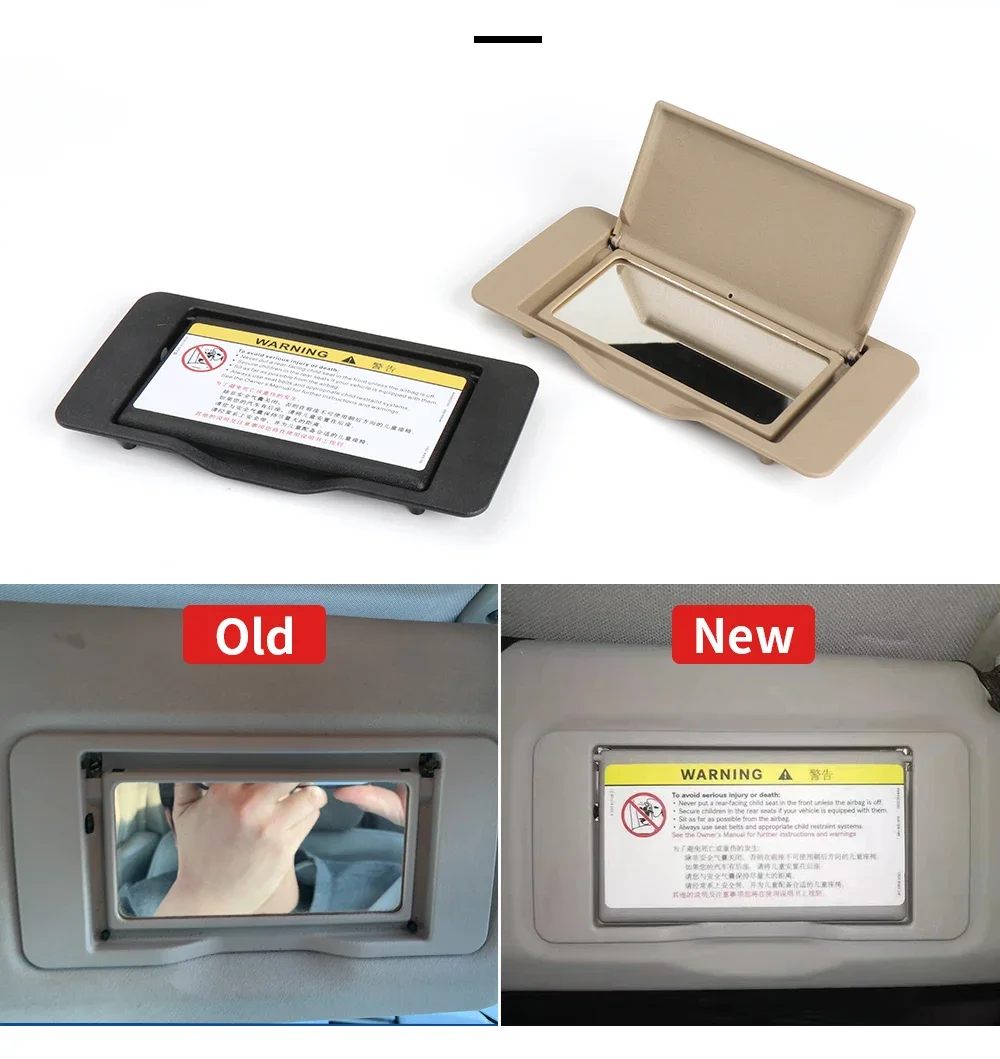 Für Mercedes C-Klasse Benz W203 Sonnenblende Schatten Spiegel Abdeckung Innen Make-Up Spiegel Kosmetik Spiegel Abdeckung Schwarz Beige A 2038102110 – Detail 4