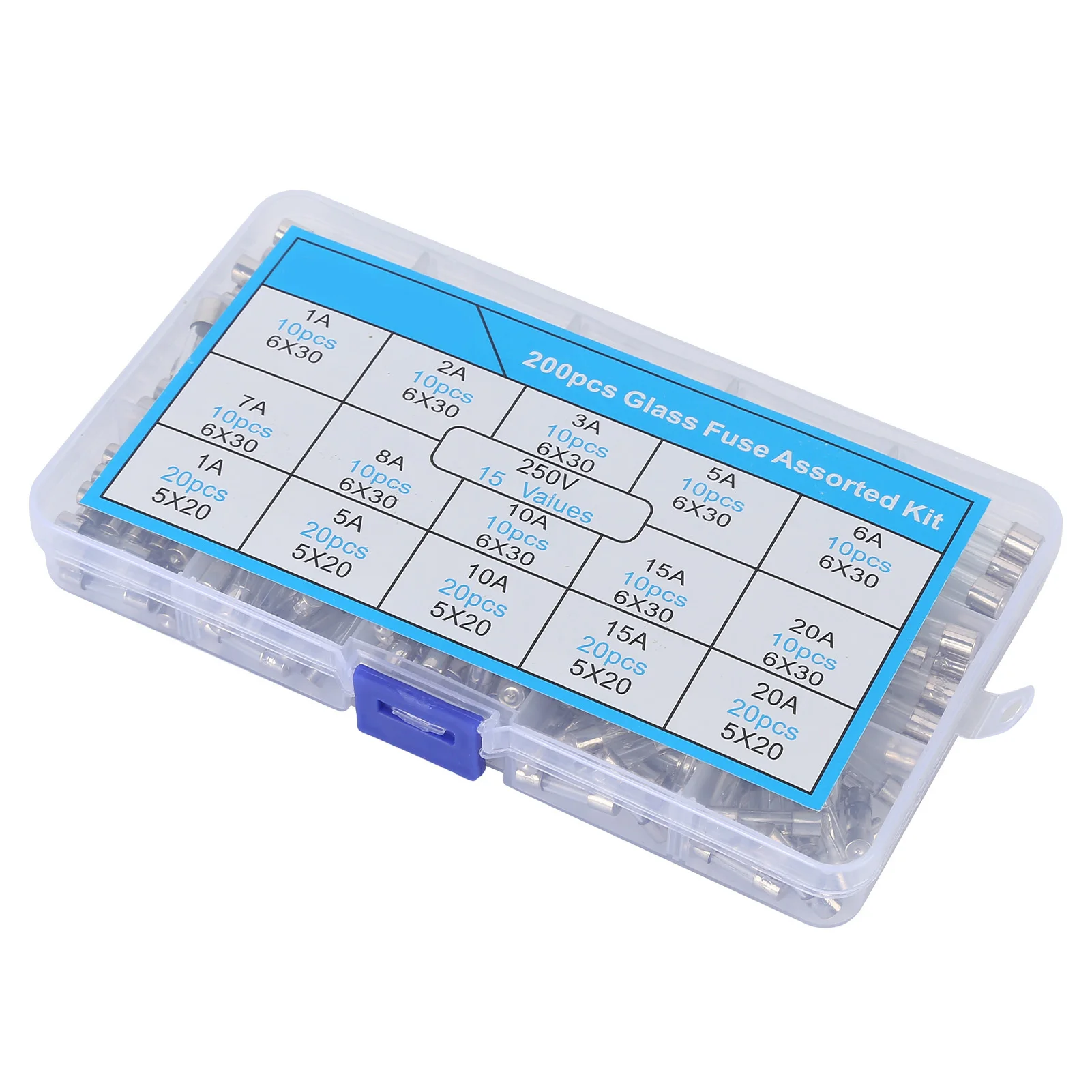 auto Kit glass Assortment Kit Safety Glass Tube 6x30mm 5x20mm Accessory Set for Instrument for Automobile