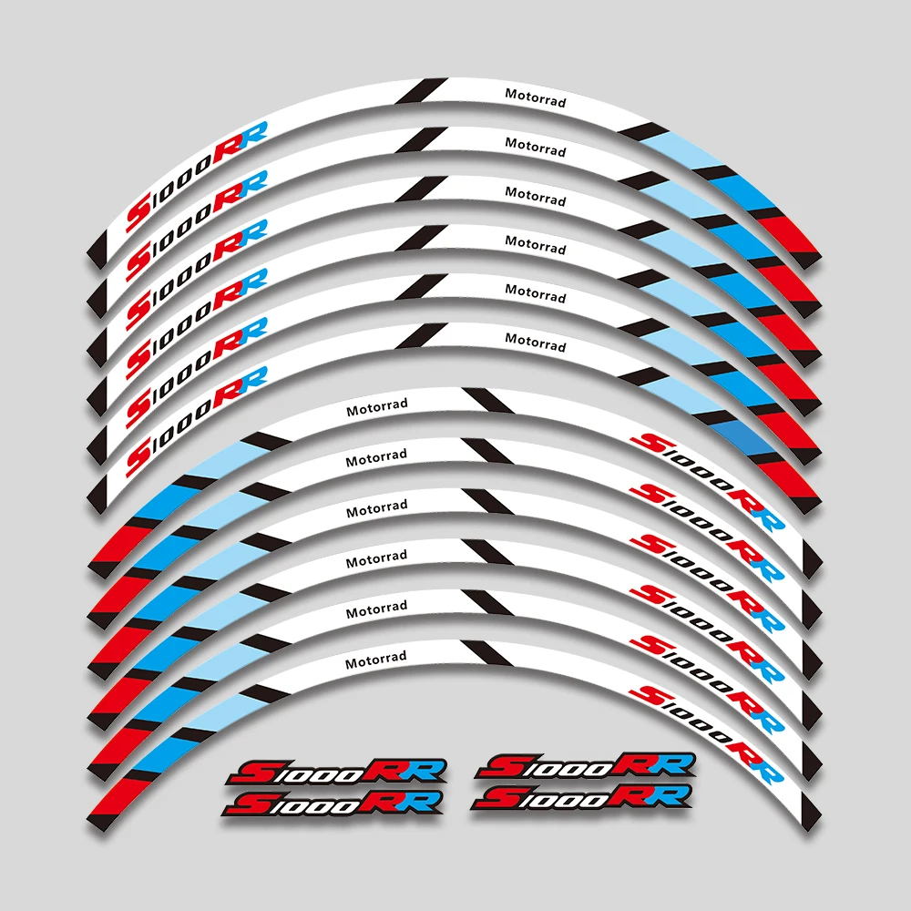 

For BMW S1000RR S 1000RR S 1000 RR Motorcycle Accessories Wheels Hub Stickers Rim Tire Reflective Stripe Decorative Decals Set