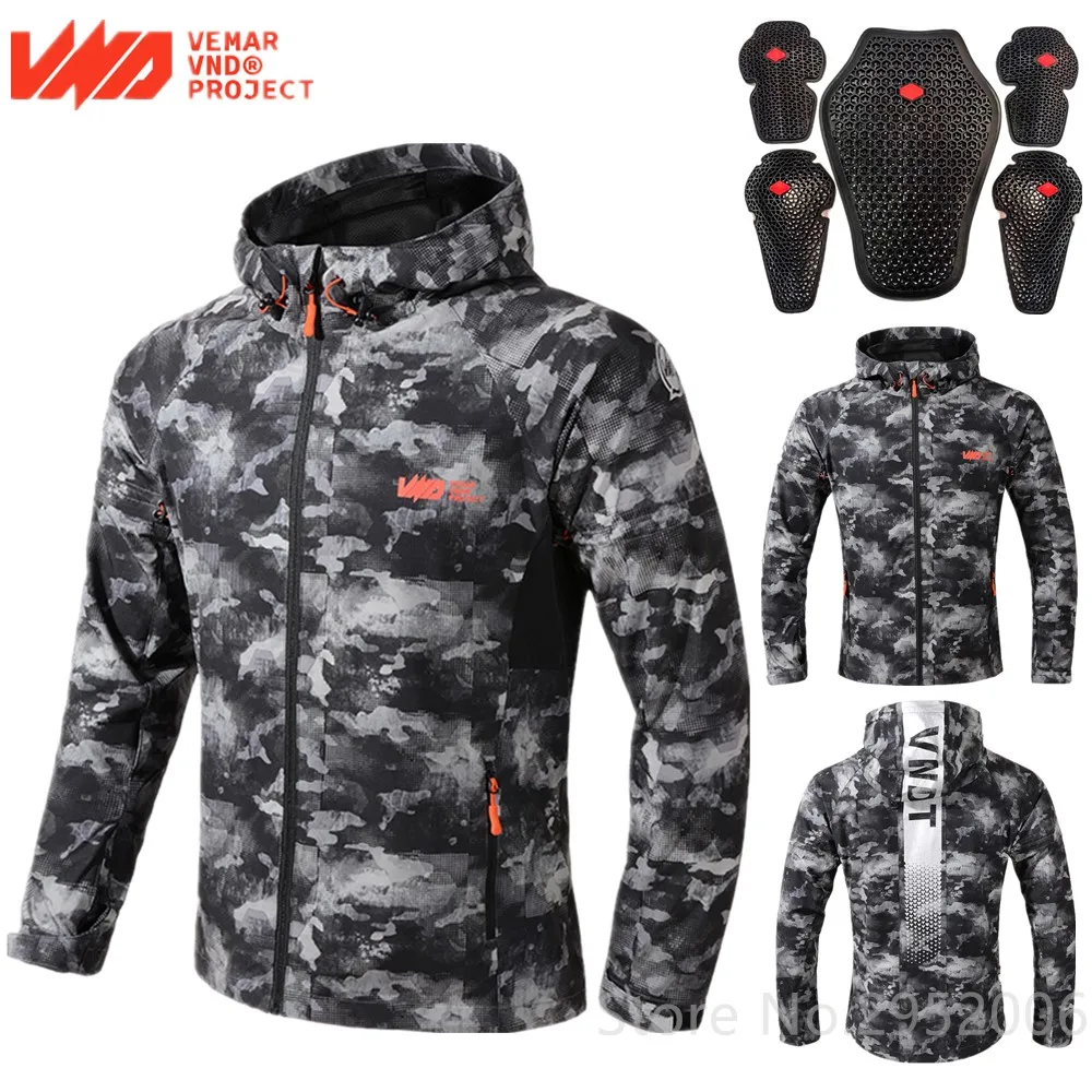 VNDMotorcycleJacketsMensCasualMotoRidingJacketCoatsSummer