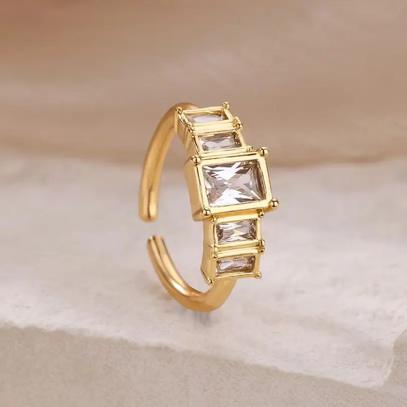 Birthstone Rings for Women Open Adjustable Stainless Steel Ring 2025 Trend