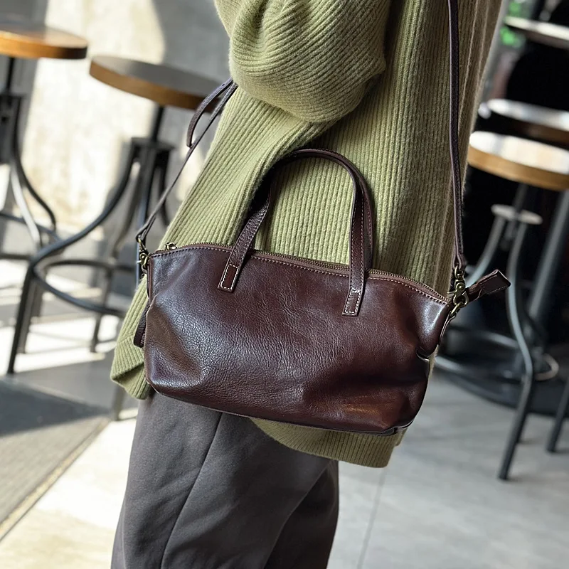 Large Capacity Dumpling Bag, High-quality Genuine Leather, Exquisite Temperament, Women's Handbag Ladies' Shoulder Crossbody Bag