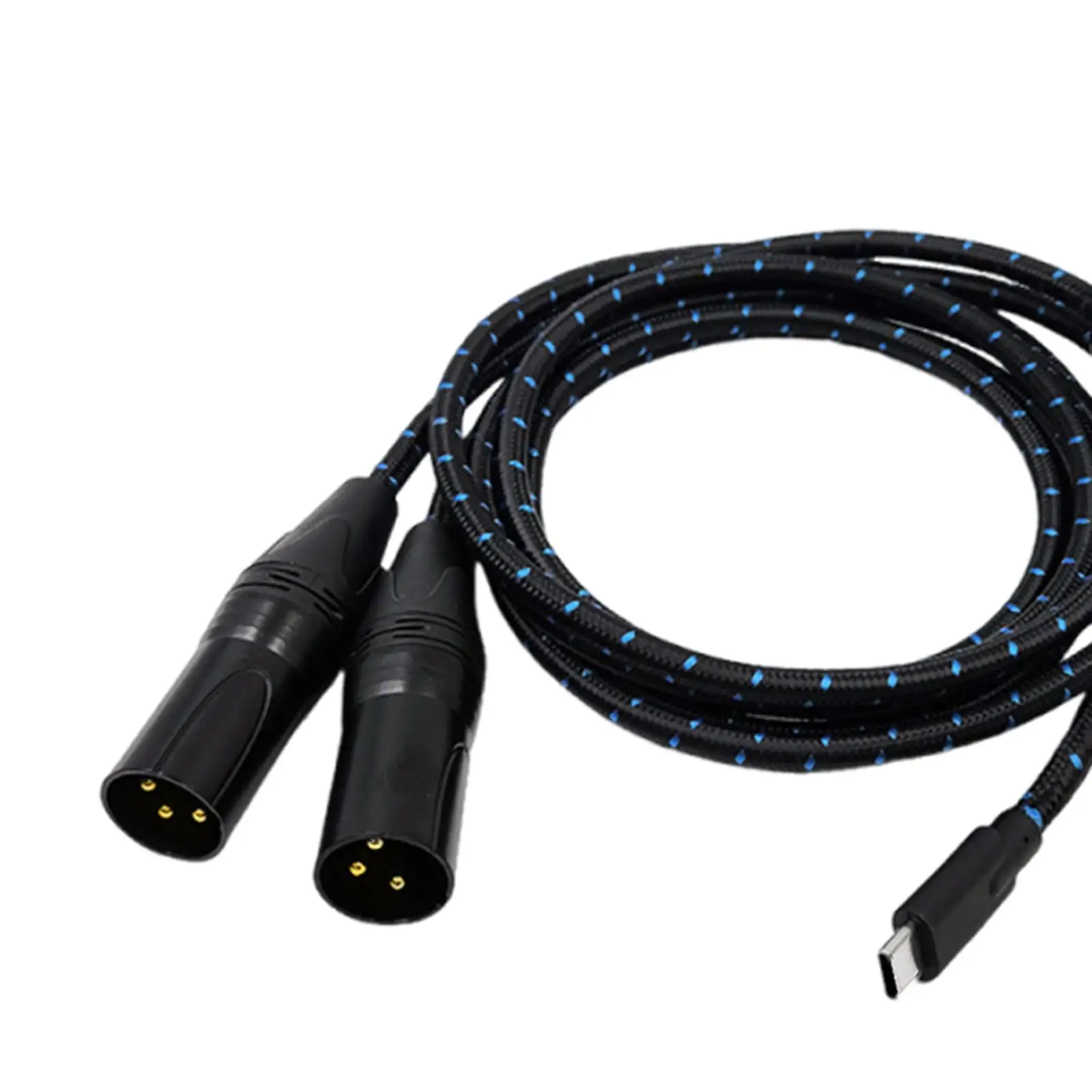 Type C to 2 XLR Male Cable 2M/ 6.6ft for Connecting Mobile Phone Laptops