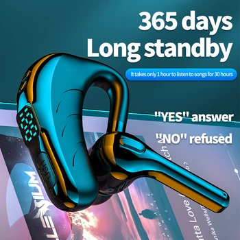 X13 싱글 이어 헤드셋, 마이크 포함, 블루투스 5.1 이어폰, 노이즈 캔슬링, 방수 이어피스, 핸즈프리 무선 긴 대기 시간 상품 이미지