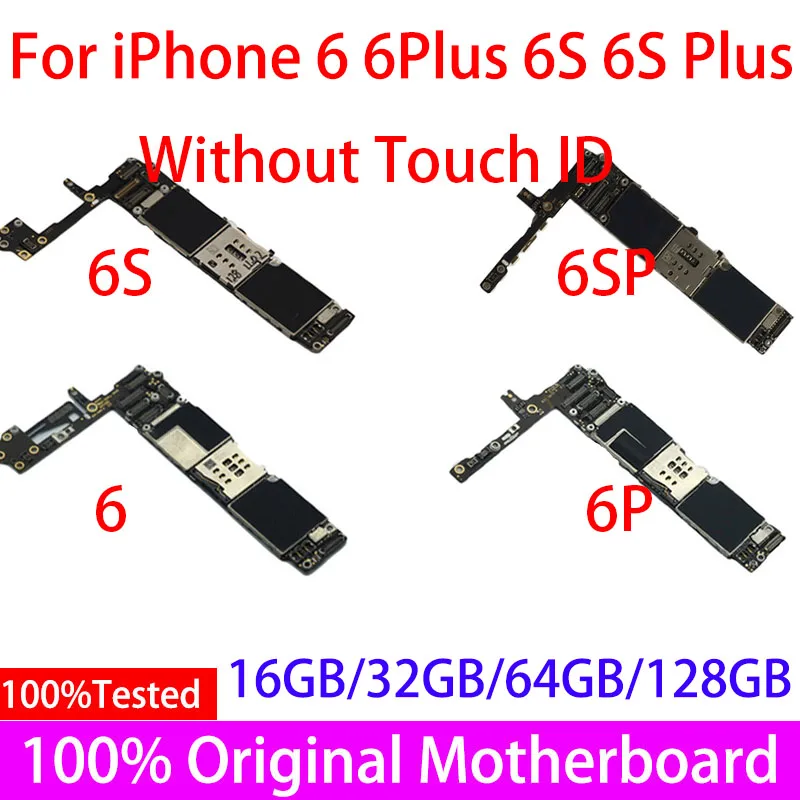 100% оригинальная материнская плата для iPhone 6 p Plus 6S без Touch ID Заводская