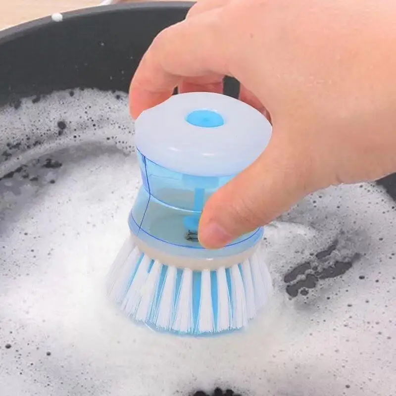 Dish Brush with Liquid Soap Dispenser Cleaner Dish Scrubber Brush  Dishwashing Sponge Pot Wash Wipe Home Kitchen Cleaning Tools - AliExpress