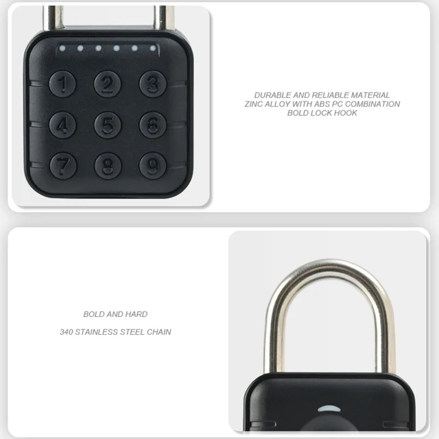 Anti Theft Padlock Keyless with Tuya APP Drawer Safety Lock Waterproof Battery-powered for Cabinet Backpack Offices Bicycles 6