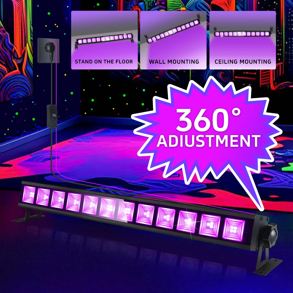 รูปสินค้า UV Black Light 40 ดวง สายไฟพกพา แสงเรืองแสง งานปาร์ตี้