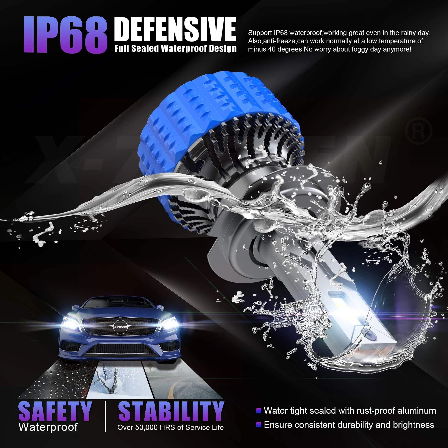 LED Headlight Bulb 130W 24000LM CANBUS 6500K For Car H11 H7 H4 9005 9006 9007 9012 H1 H13 5202 880/881