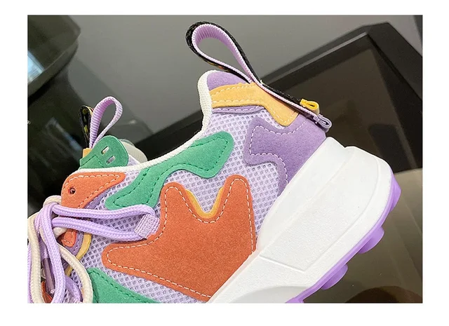 Scarpe Arcobaleno Donna - Sneakers Colorate, Suola Spessa 5cm, Sportive E Comode Per Tutto Il Giorno