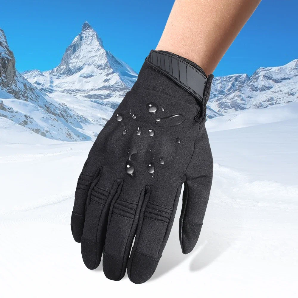 Touch Screen Thermal Windproof Cold Weather Winter Warmer Fleece Snowboard Tactical Hard Shell Full Finger Gloves