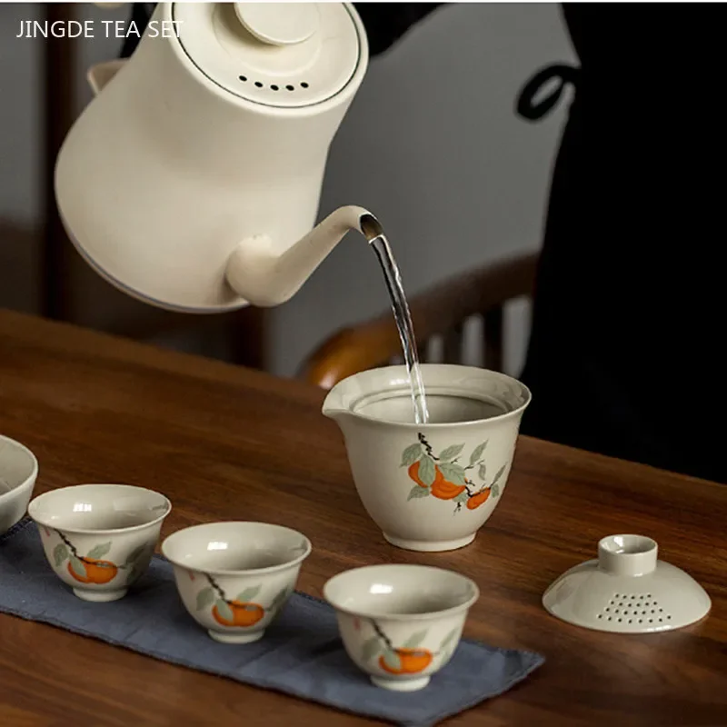 Custom Travel Tea Set Home Office Ceramic Gaiwan Teacup Suit Portable Teaware with Tote Bag Chinese Tea Pot and Cup Set