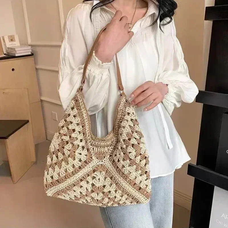 Straw Women Shoulder Bag Summer Beach Tote