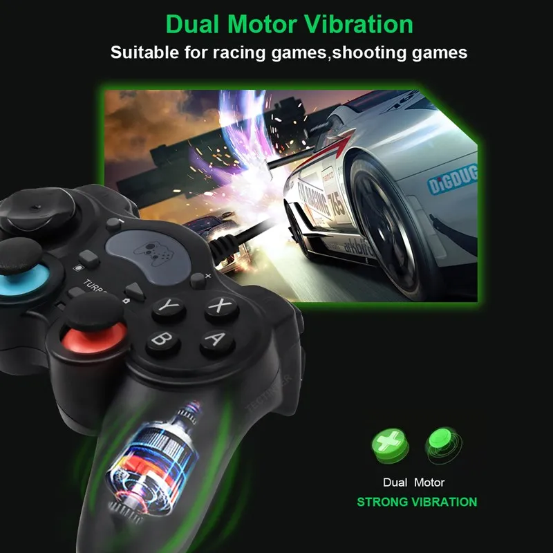 7 in1 Wired PC Game Controller Gamepad For PS3/PC360 Android Joystick with OTG Converter For Switch NS Support Steam Games
