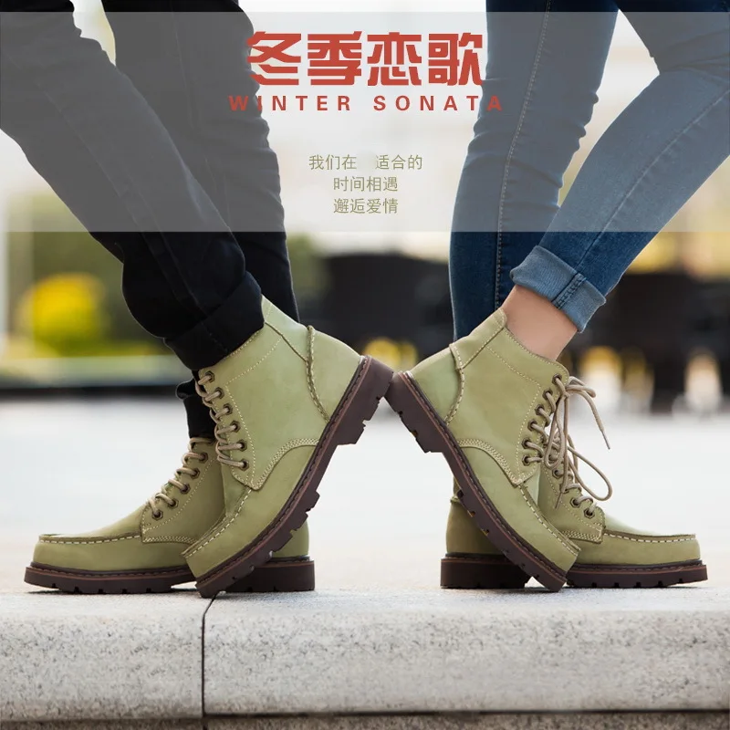 

Cowhide High Top Men's Shoes, British Work Boots, Genuine Leather Short Boots, Warm Martin Boots, Women's Boots, Motorcycle Boot