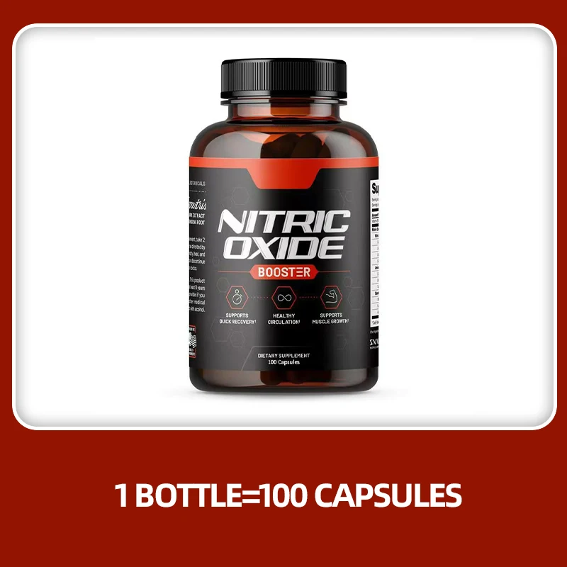 L-Arginine Nitric Oxide Supplement For Energy, Strength And Endurance Support During Exercise Muscle Mass, Non-Gmo
