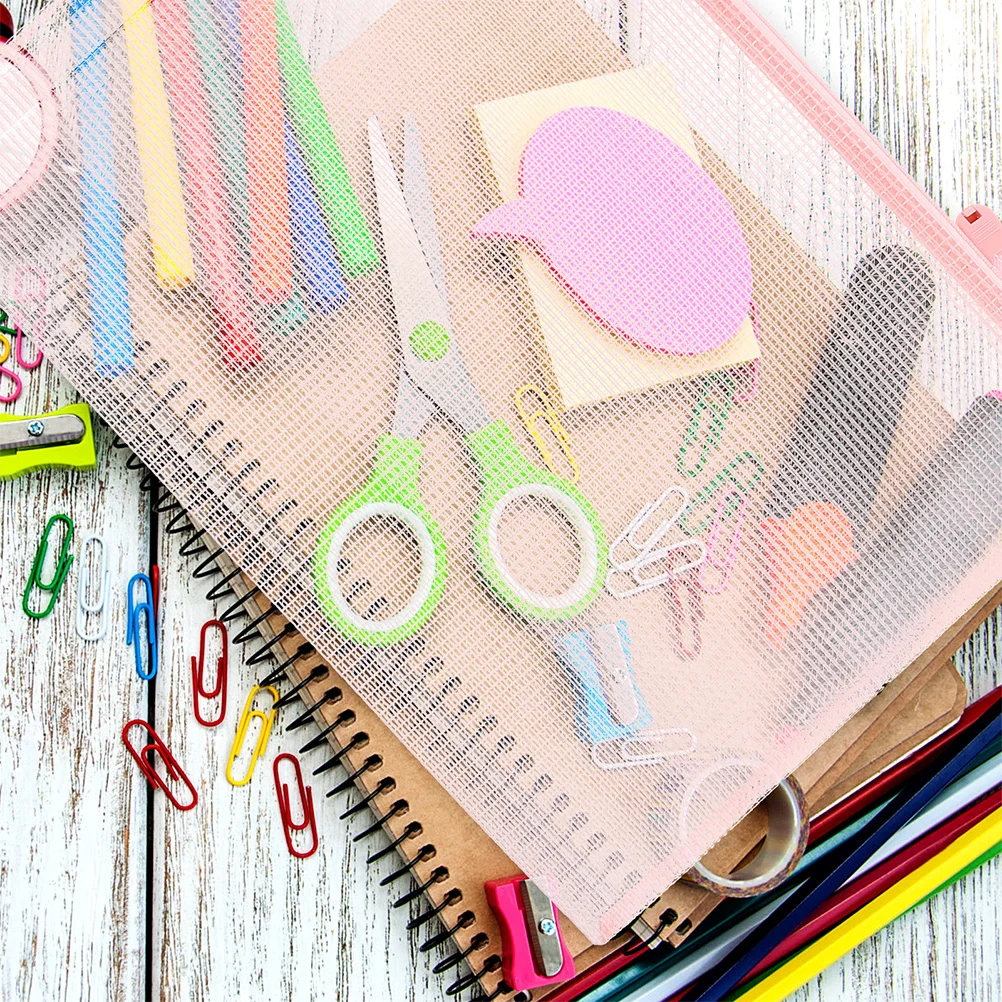 교육용품 지퍼 파일 가방 파우치, 플라스틱 파일 보관 학생, 5 개