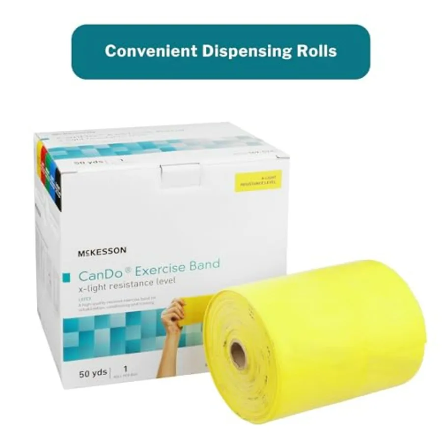 Can Do Exercise Resistance Band - Workout Bands for Physical Therapy - Yellow, Extra Light Resistance - 5 in x 50 yd, 1 Count