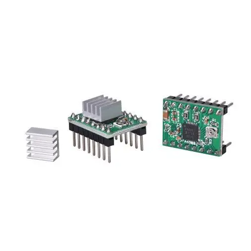 Stepper Motor Driver 5PCS A4988 Step Stick Stepper Driver + Heat sink For Reprap 3D Printer Parts Red Stepper Motor Driver With Heatsink Accessorie
