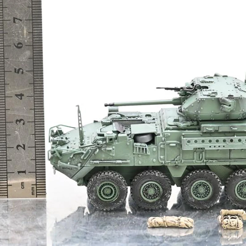 다이캐스트 1:72 스케일 미국 M1296 드라군 보병 추적 전투 차량 완제품 탱크 모델 컬렉션 선물 장난감