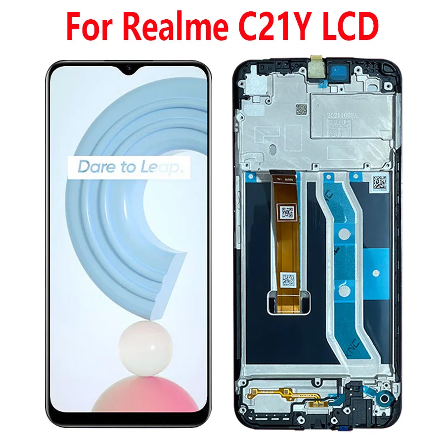 

6.5'' Original For OPPO Realme C21Y LCD Display Touch Screen Digitizer Assembly For Realme C21Y LCD With Frame RMX3261, RMX3263