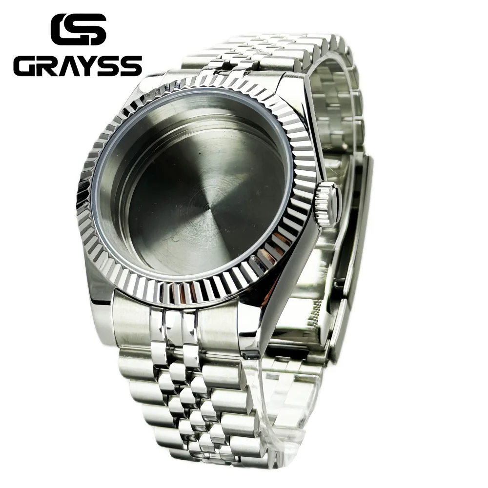 Neiton Sapphire Glass Men's Watch Case - 36mm/39mm Waterproof Stainless Steel Jubilee Design