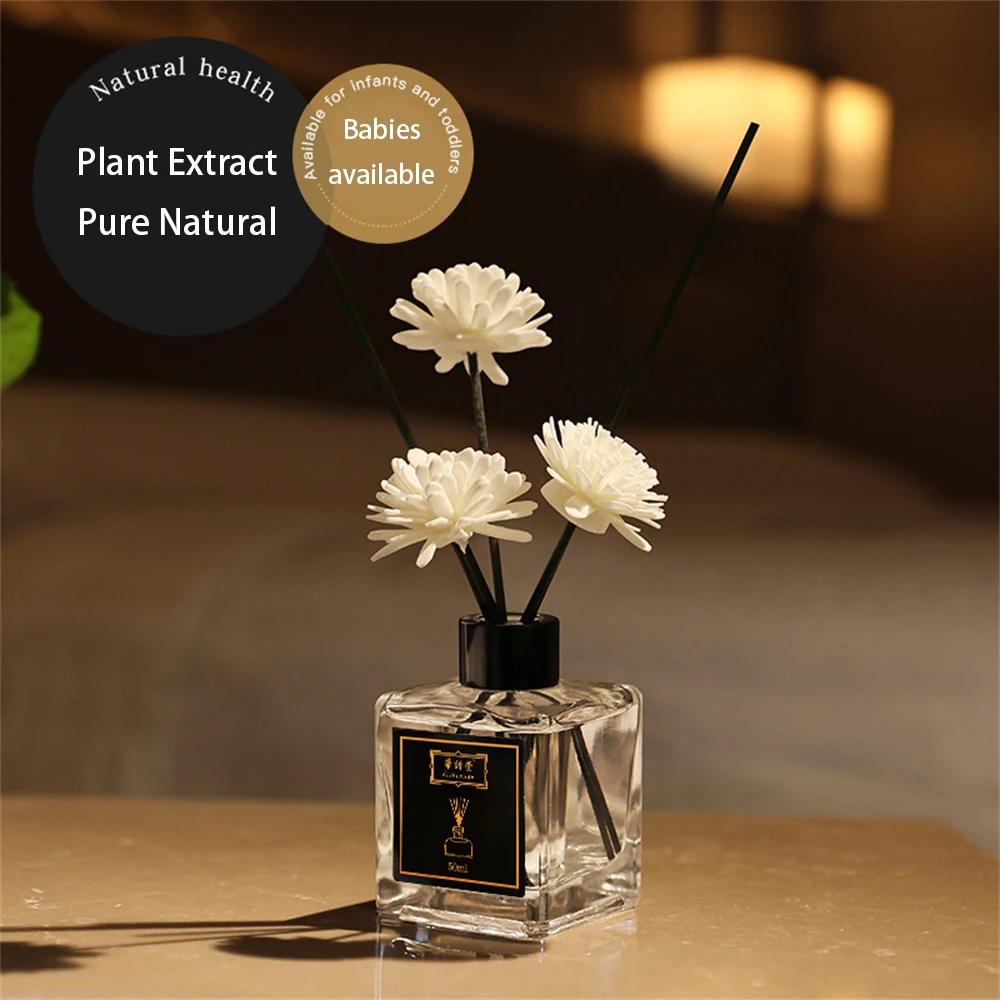 Household Indoor Toilet Deodorant Aromatherapy Bottle Reed Diffuser Sets Rattan Dried Flower Lasting Fresh Air Fragrance Set