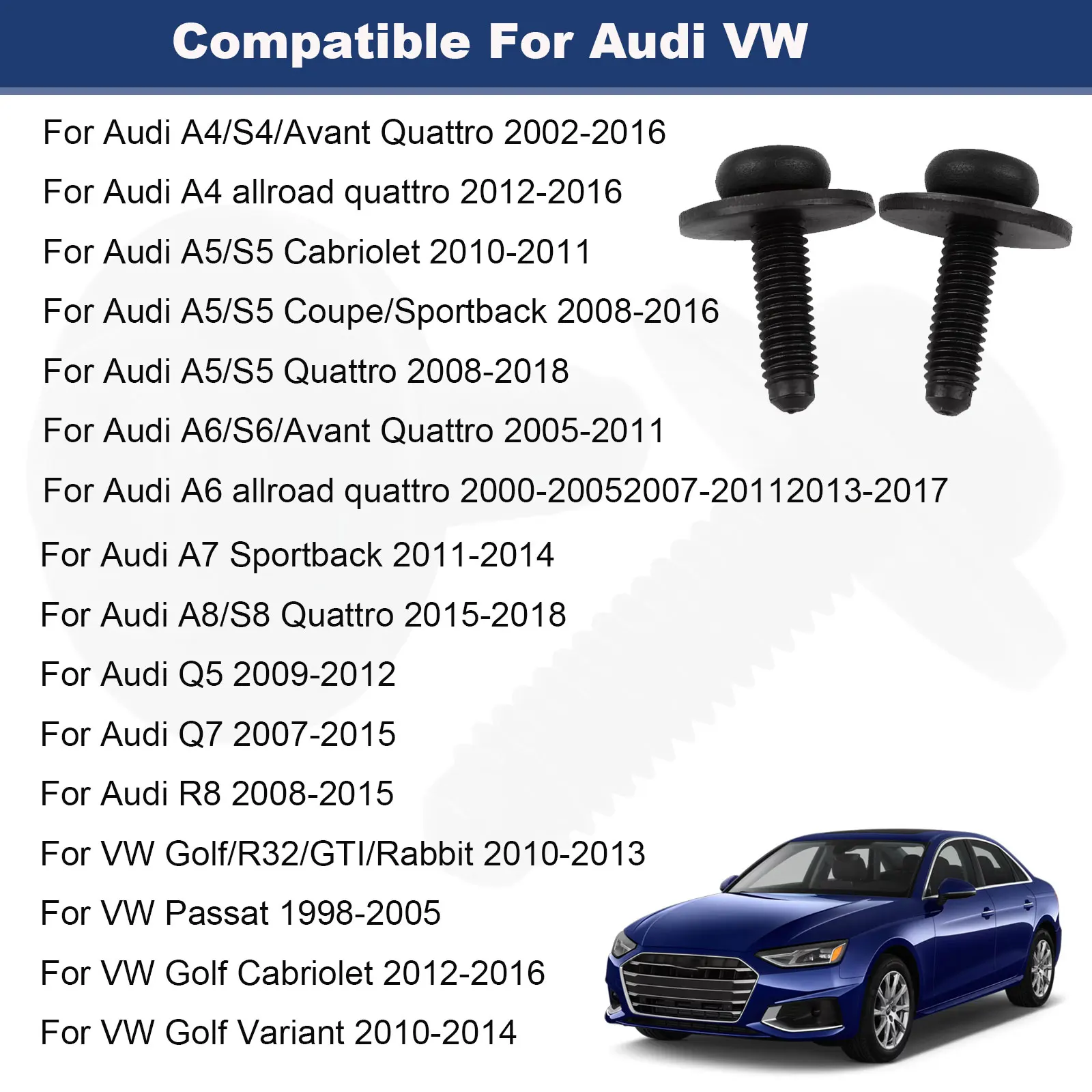 Headlight Assy Torx Round Head Bolt Screw With Washer N90683302 Fasteners For Audi A4 S4 Q5 Q7 A6 A7 A5 A8 R8 FOR VW Passat Golf