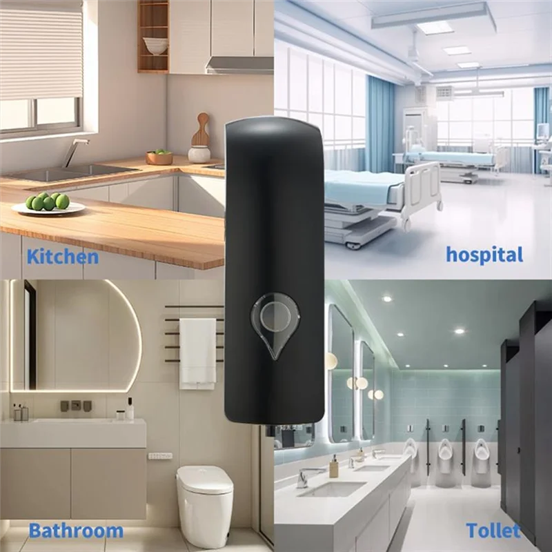 ABKY-ไม่ต้องเจาะเครื่องจ่ายสบู่ติดผนังพร้อมถ้วยดูด,พลาสติก,สําหรับแชมพู,สบู่มือ 1